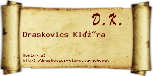 Draskovics Klára névjegykártya