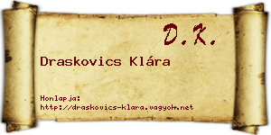 Draskovics Klára névjegykártya