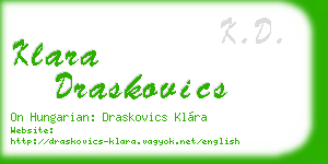 klara draskovics business card